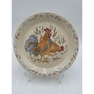 Corelle 8" Rooster Design Plate Break & Chip Resistant Made In USA Beige